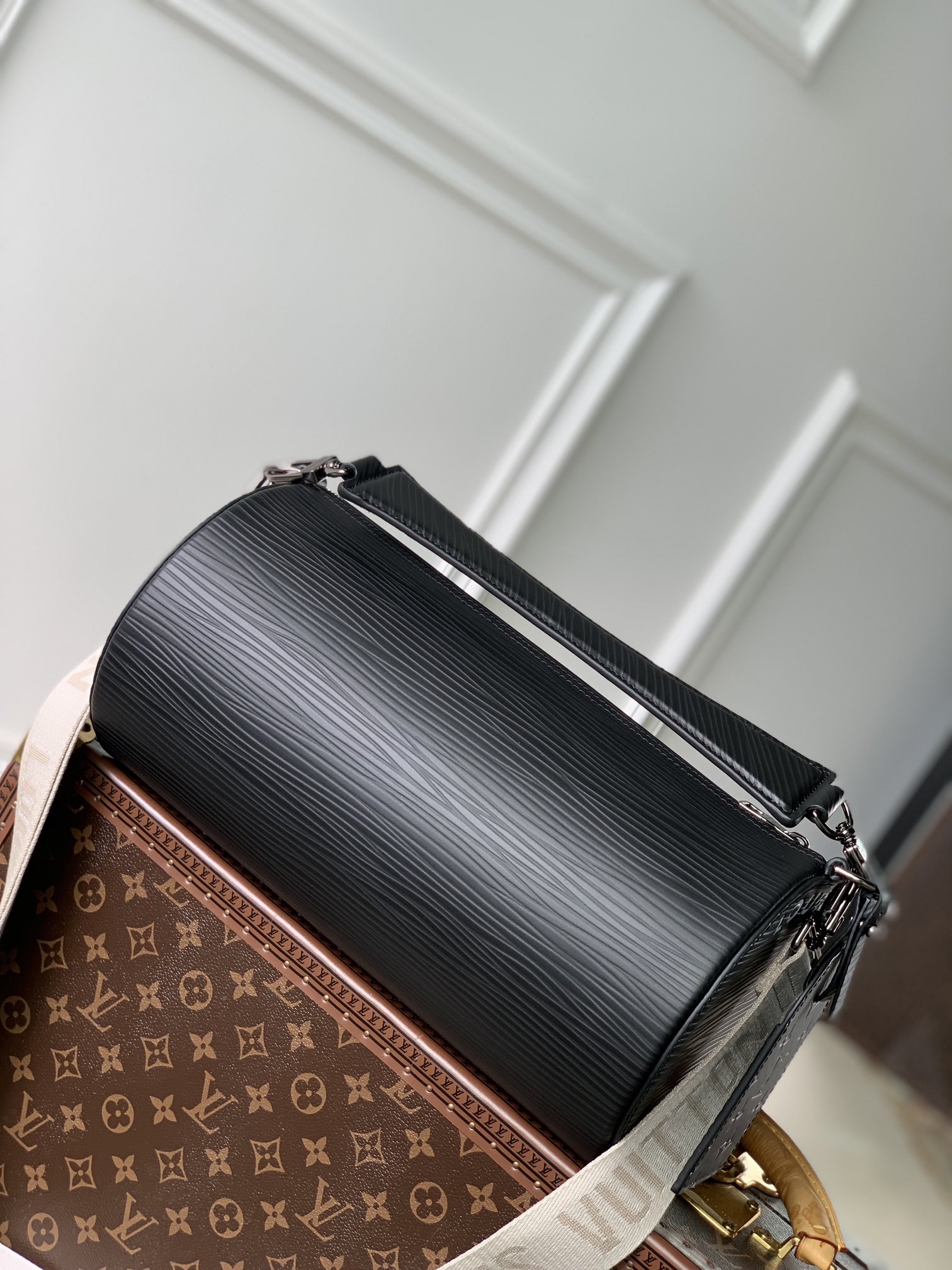 Replica Louis Vuitton Keepall Bandouliere 45 Bag in Monogram Macassar Canvas  M46703