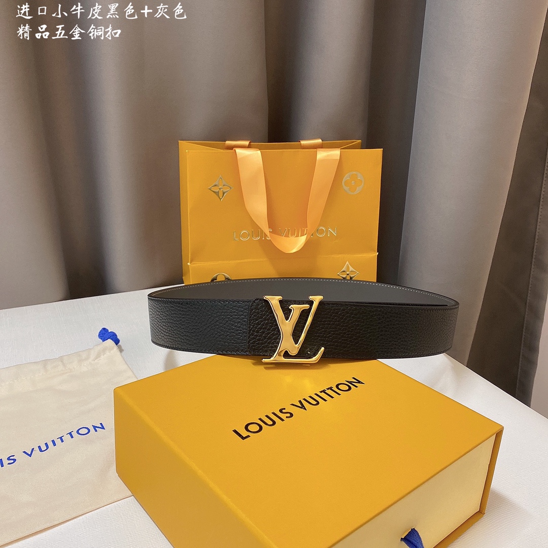 LV 官网同步 宽度4.0CM 双面进口小牛皮 搭配精品钢扣 精密电镀 工艺精湛   