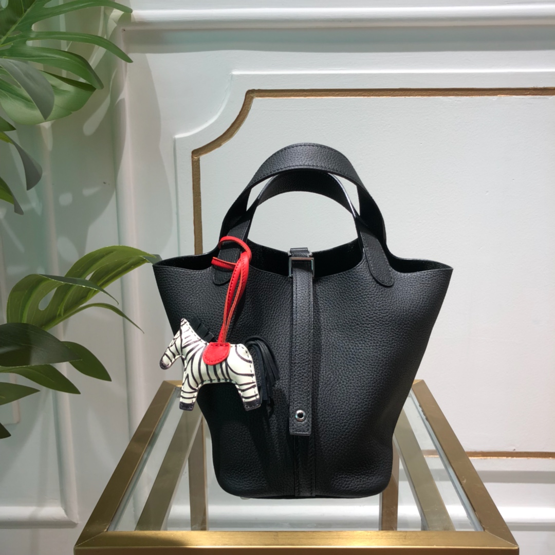 Picotin 黑色 细节图进口法国蜡线缝制 进口togo小牛 尺寸分别18cm  22cm  