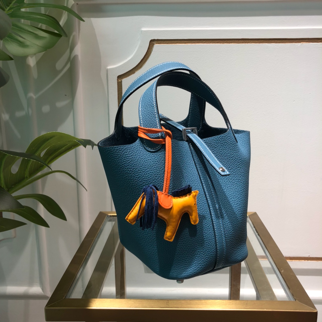 Picotin 牛仔兰 细节图进口法国蜡线缝制 进口togo小牛 尺寸分别18cm  22cm  