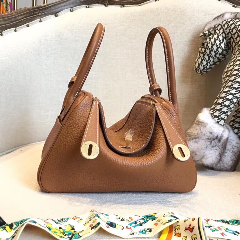 lindy 26 30cm顶级工艺定制品 法国原装togo牛皮 CK37 Gold 金棕色 金扣
