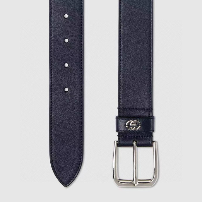 古驰.Gucci 全套包装 对版楷模 原版带身 宽度3.5cm 皮圈缝制立体GG五金配饰 方形简约针扣