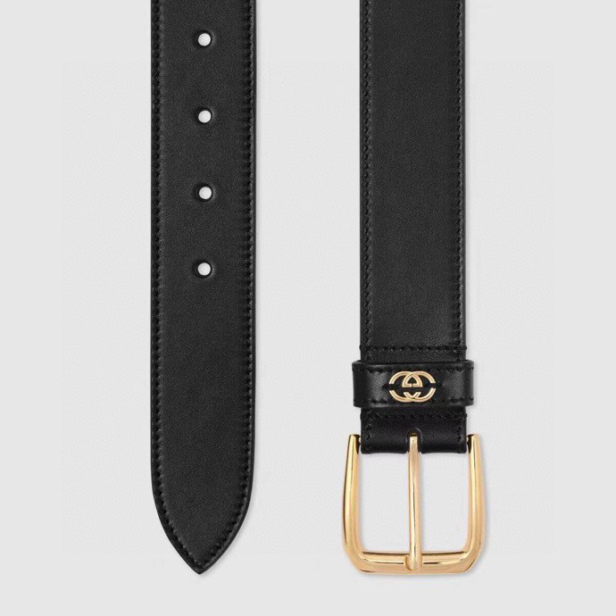 古驰.Gucci 全套包装 对版楷模 原版带身 宽度3.5cm 皮圈缝制立体GG五金配饰 方形简约针扣