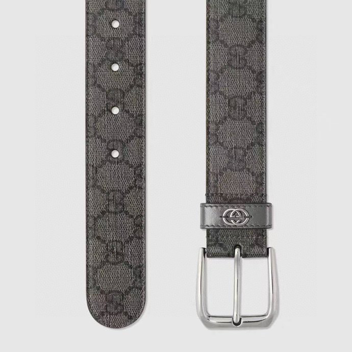 古驰.Gucci 全套包装 对版楷模 原版带身 宽度3.5cm 皮圈缝制立体GG五金配饰 方形简约针扣